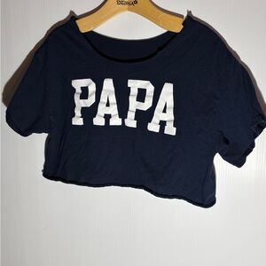 Navy Blue womens Shirt with 'PAPA' Pit to pit 20 inches